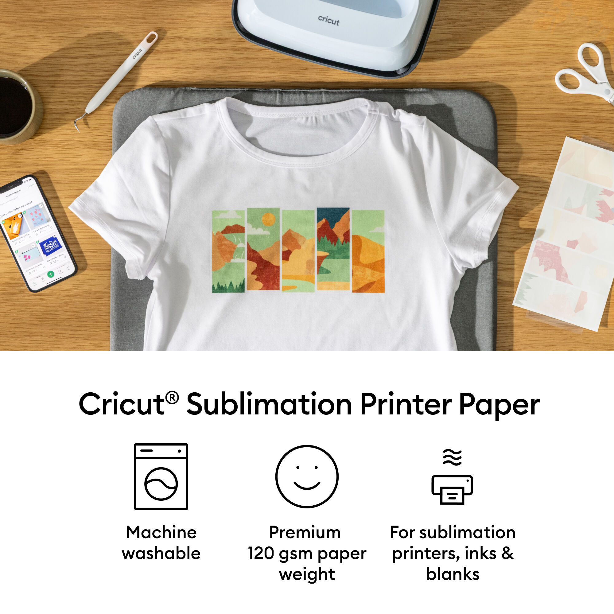 Papel para Impressora de Sublimação Cricut® - 8,5 in x 11 in (200 unidades)