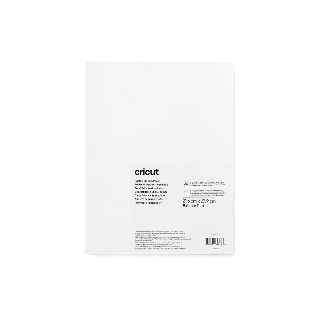 Papel Adesivo Impresso - Carta EUA (50 unidades)
