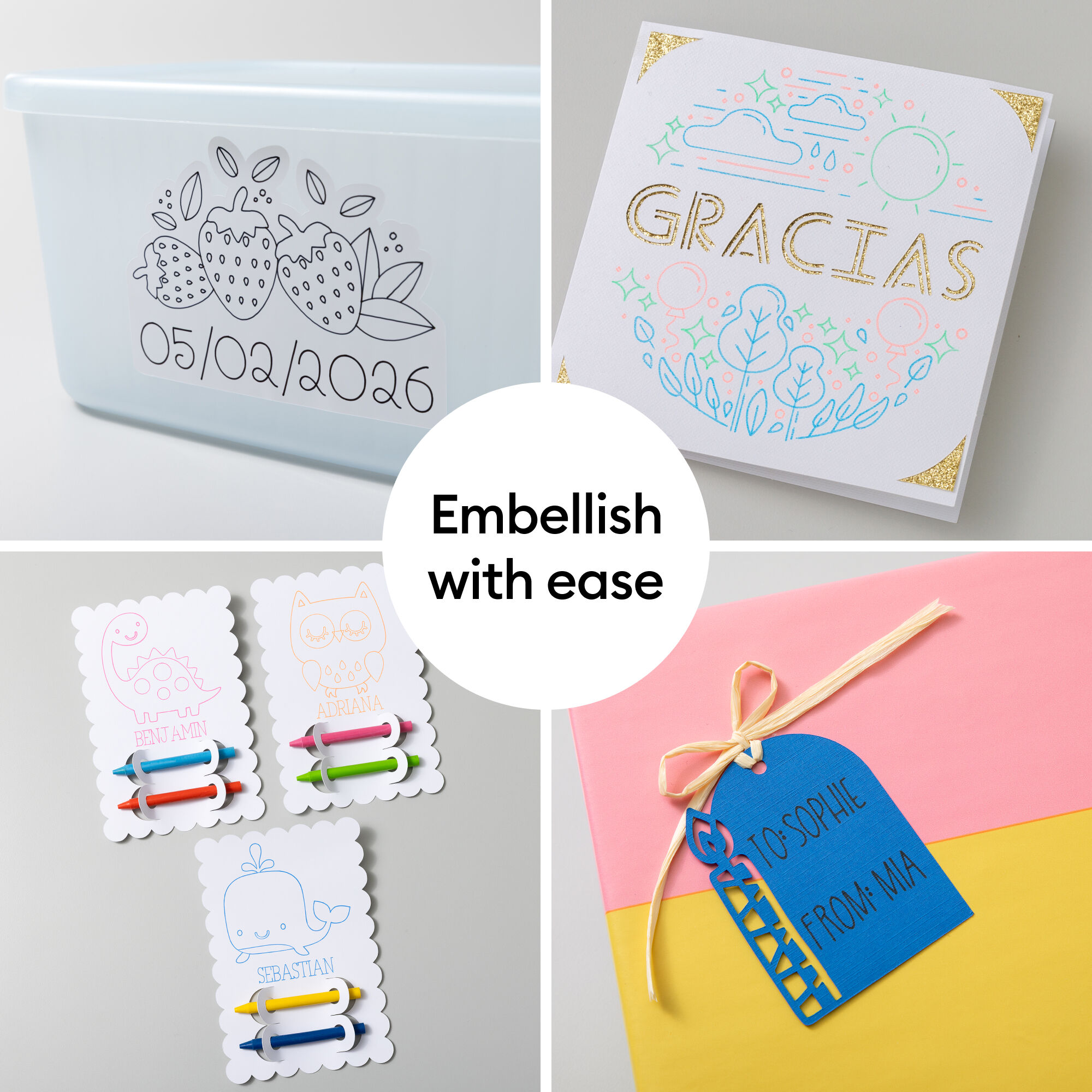 Conjunto de Canetas de Gel Brilhante Cricut®, 0,8 mm (3 unidades) + Adaptador