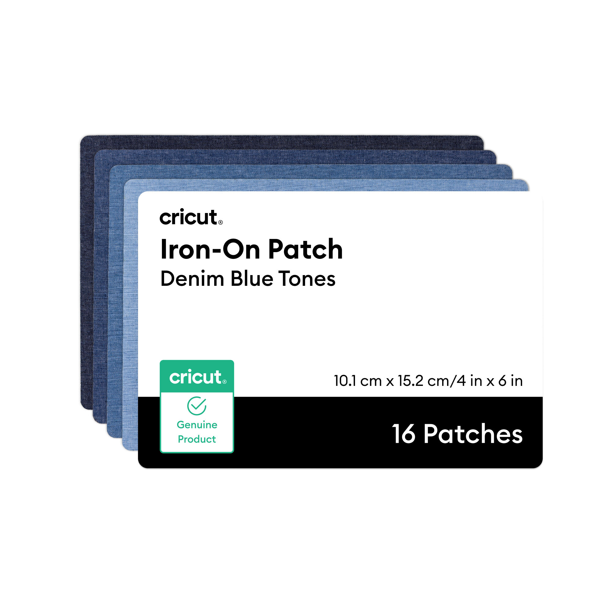 Patch de Aplicação a Ferro, Tons de Jeans Azul, 4 in x 6 in (16)