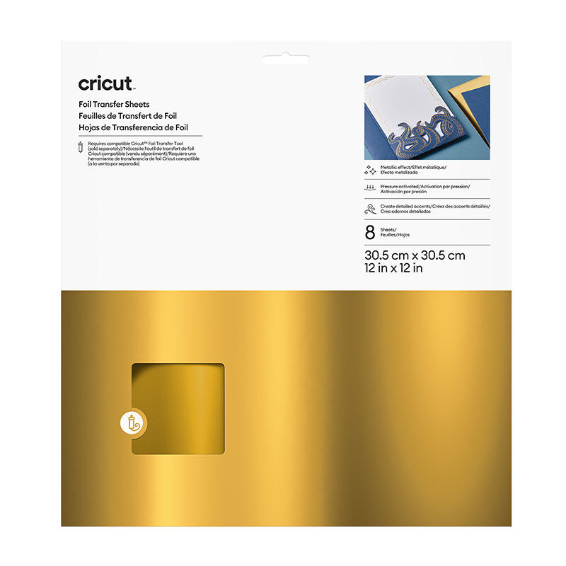 Folhas de Transferência de Foil, Dourado (8 unidades)