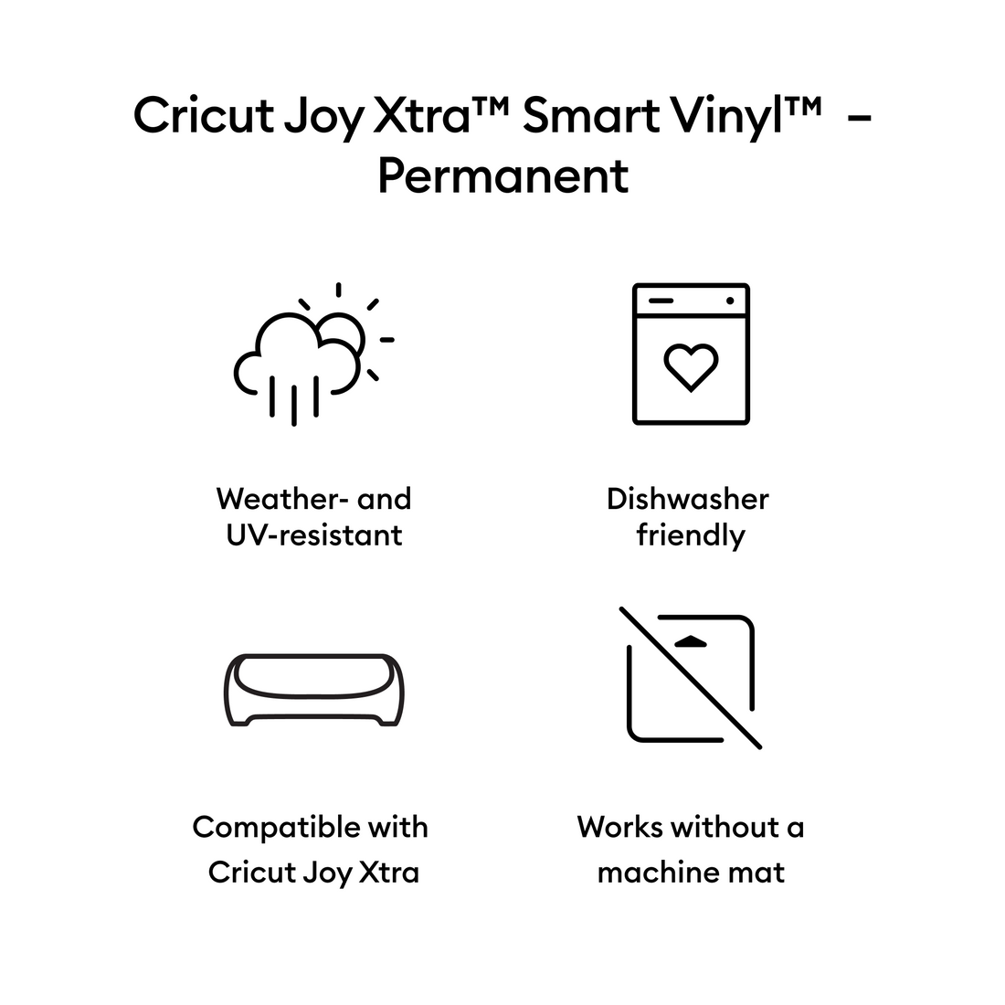 Cricut Joy Xtra™ Smart Vinyl™ Matte Metálico – Permanente (3 pés)