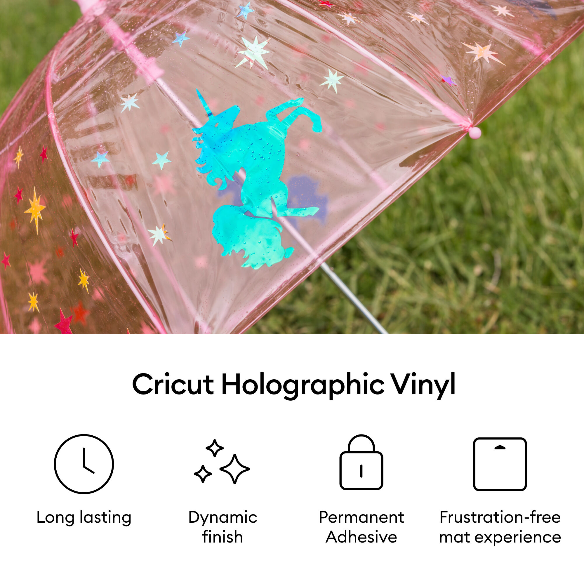 Vinil Holográfico Cricut® – Permanente, Amostra Mítica - 12 in x 12 in (10 unidades)