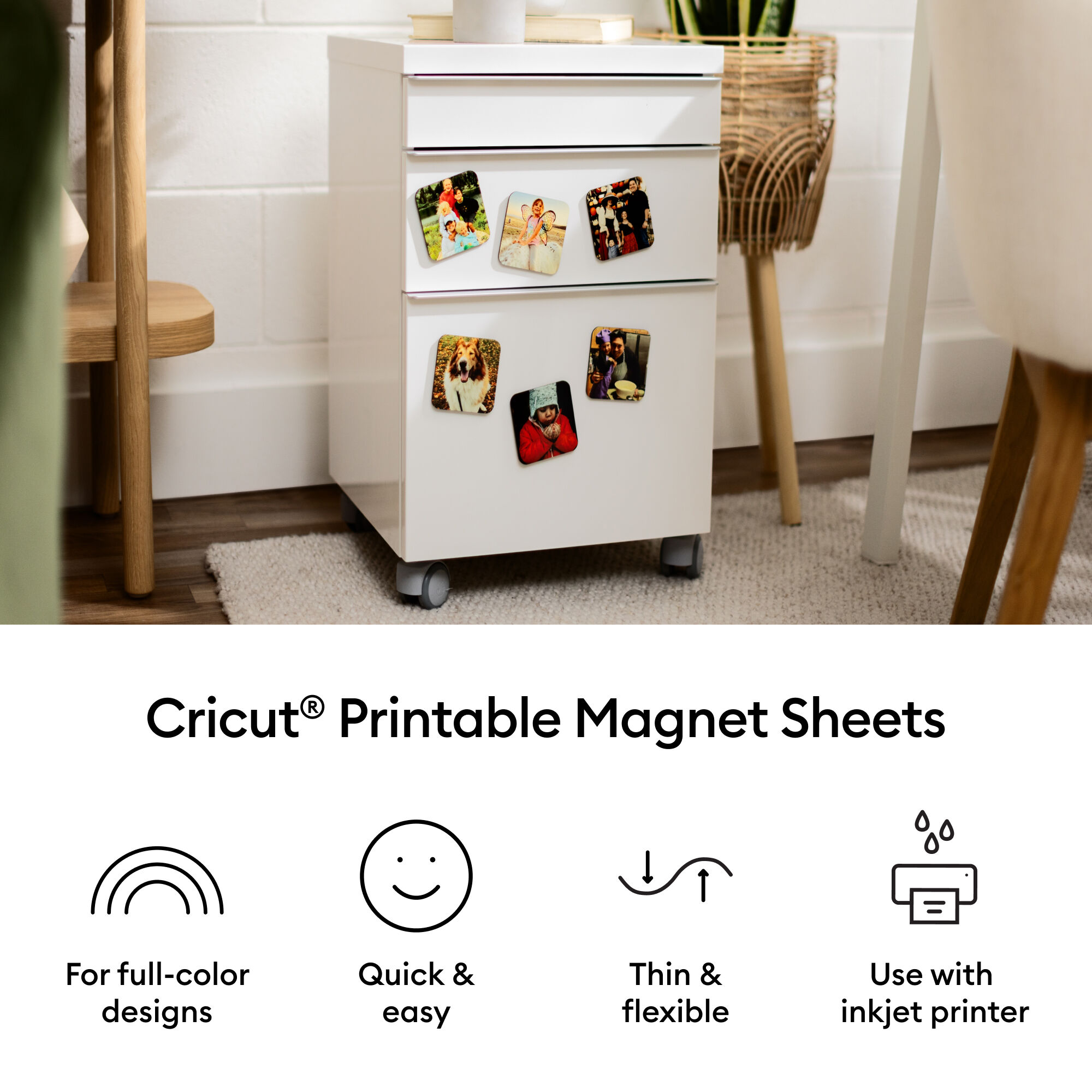 Folhas Imprimíveis de Imã Cricut® - 8,5 polegadas x 11 polegadas (3 unidades)