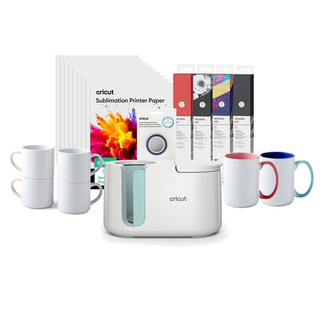 Cricut Mug Press™ + Conjunto de Materiais Tudo Incluído