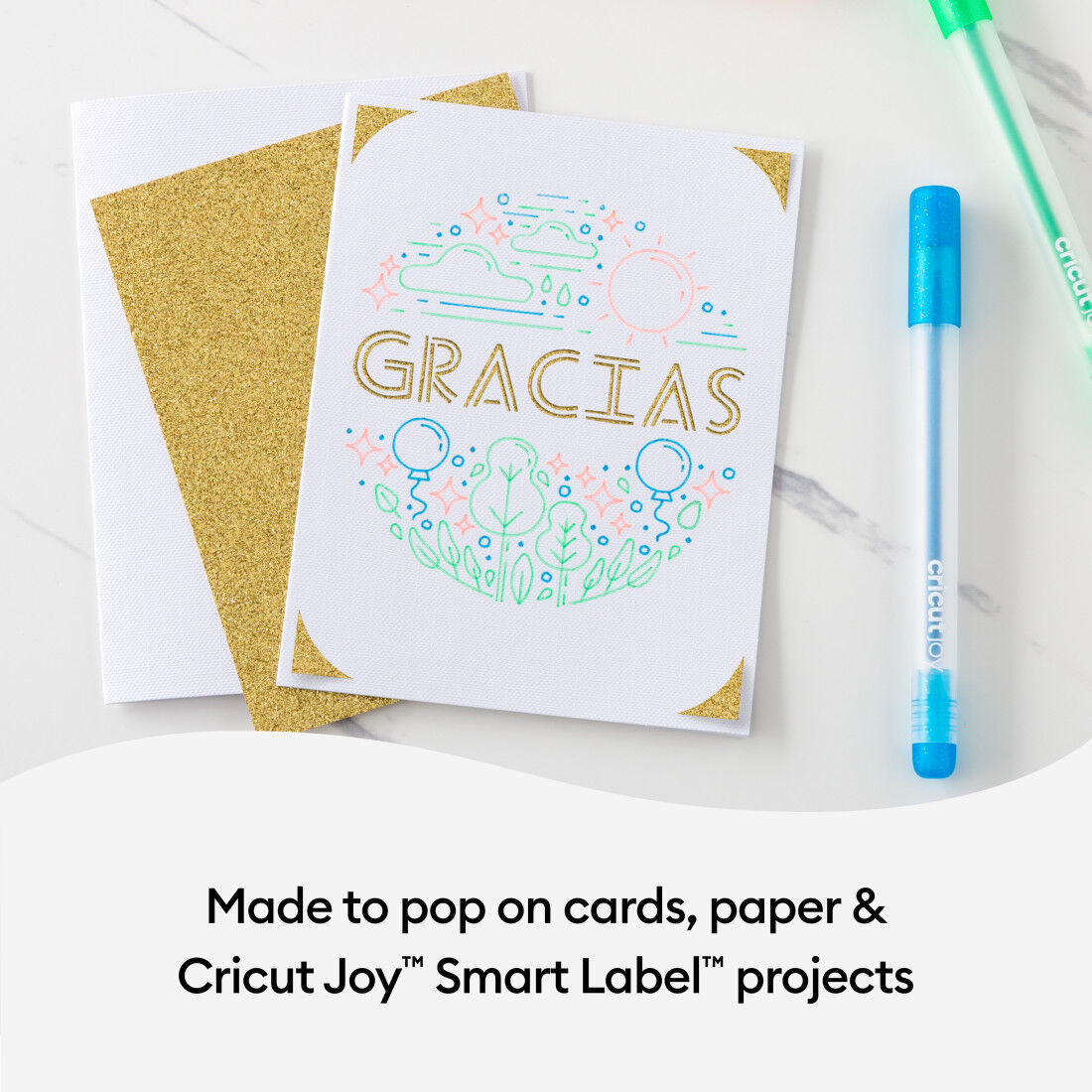Canetas de Gel Brilhante Cricut Joy™ 0,8 mm, Arco-Íris (10 unidades)