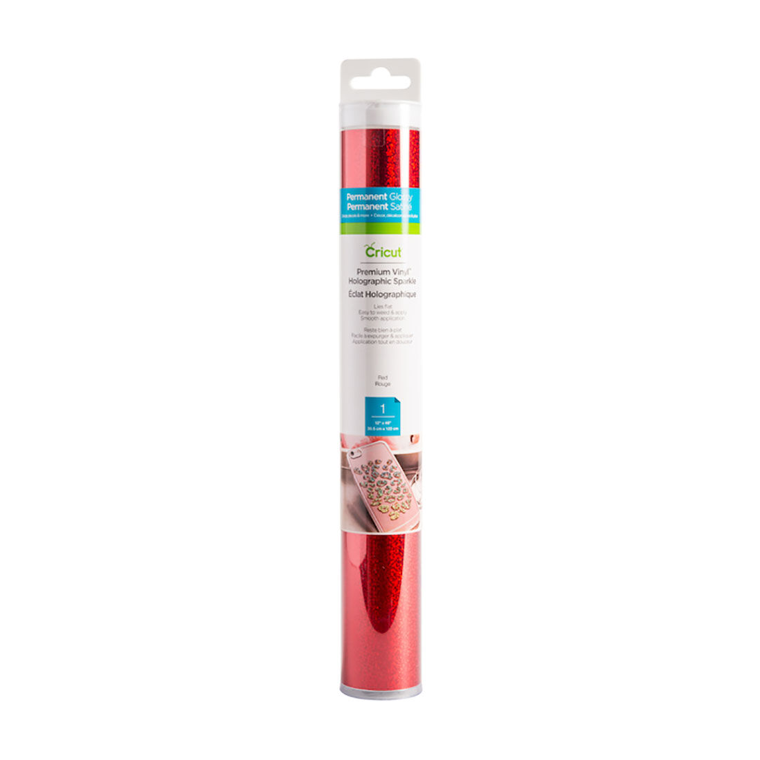 Brilho Holográfico Premium Vinyl™ - Permanente, Vermelho
