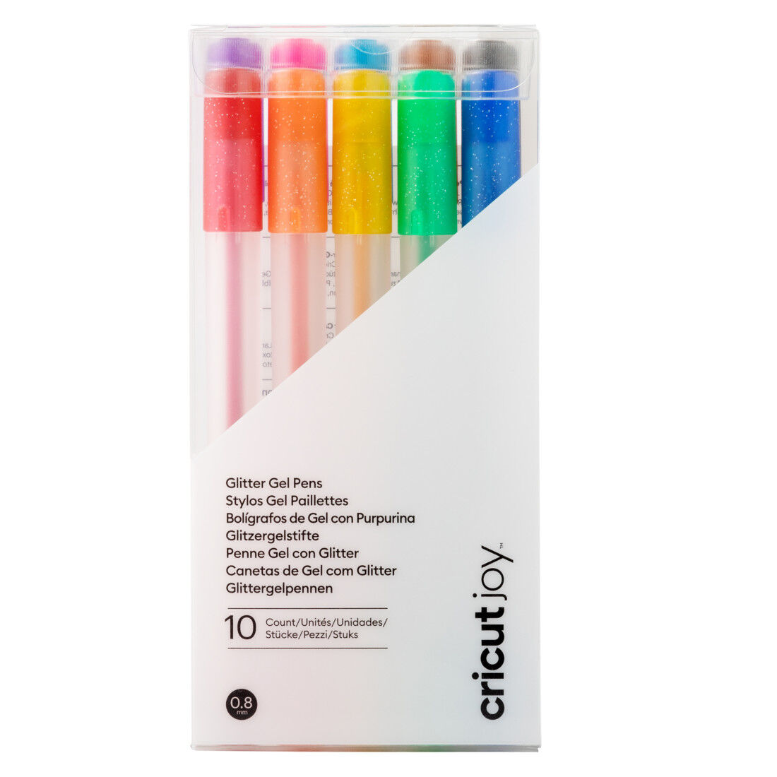 Canetas de Gel Brilhante Cricut Joy™ 0,8 mm, Arco-Íris (10 unidades)