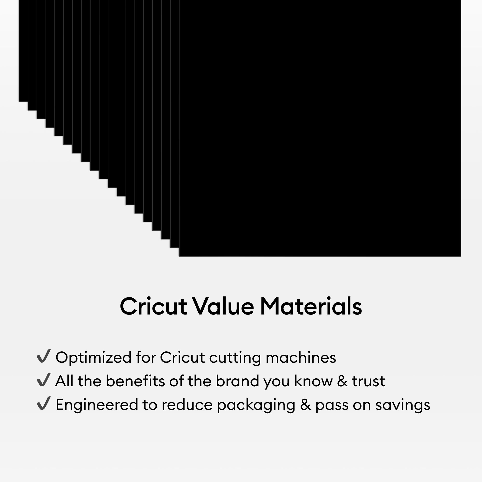 Cartão-Postagem Cricut® Value, Preto - 12 in x 12 in (50 unidades)