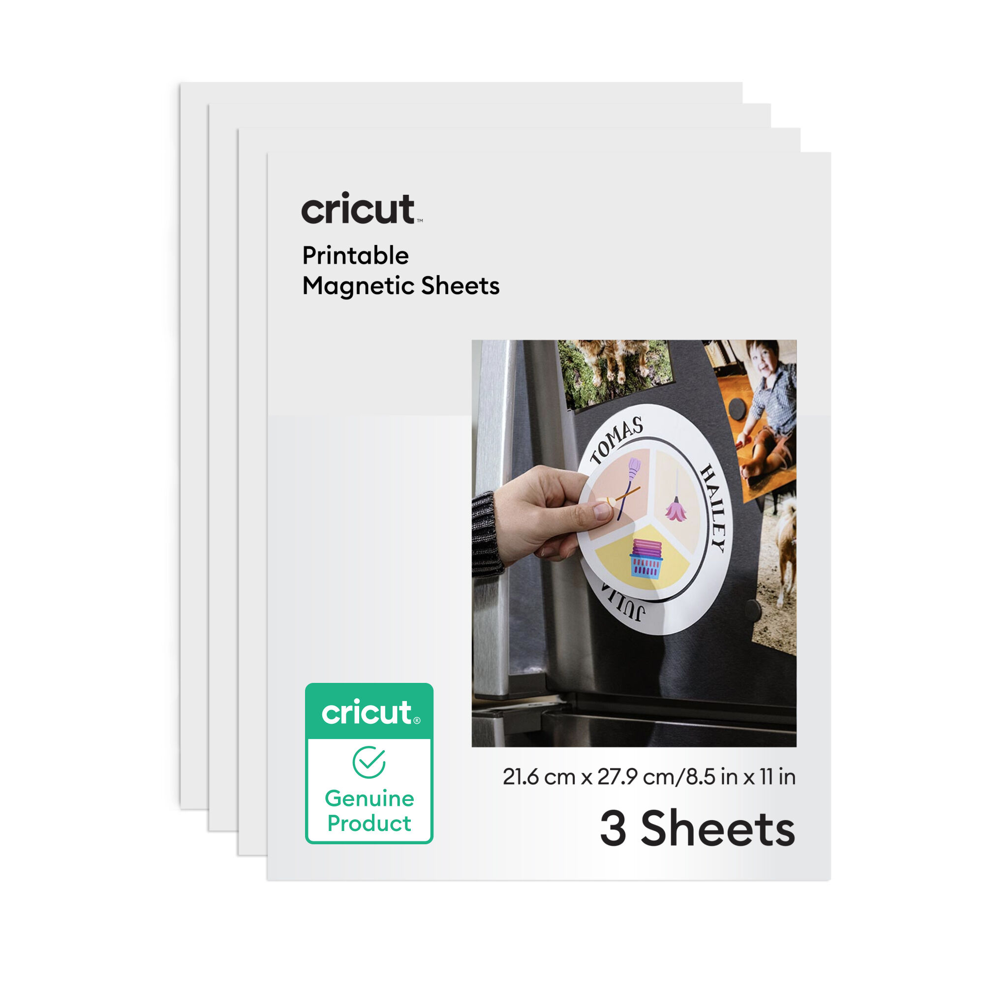 Folhas Imprimíveis de Imã Cricut® - 8,5 polegadas x 11 polegadas (3 unidades)