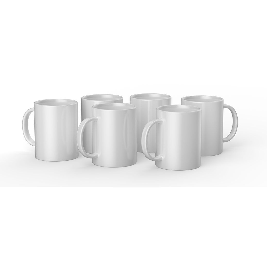 Caneca de Cerâmica Branca, em Branco - 15 oz/425 ml (6 unidades)
