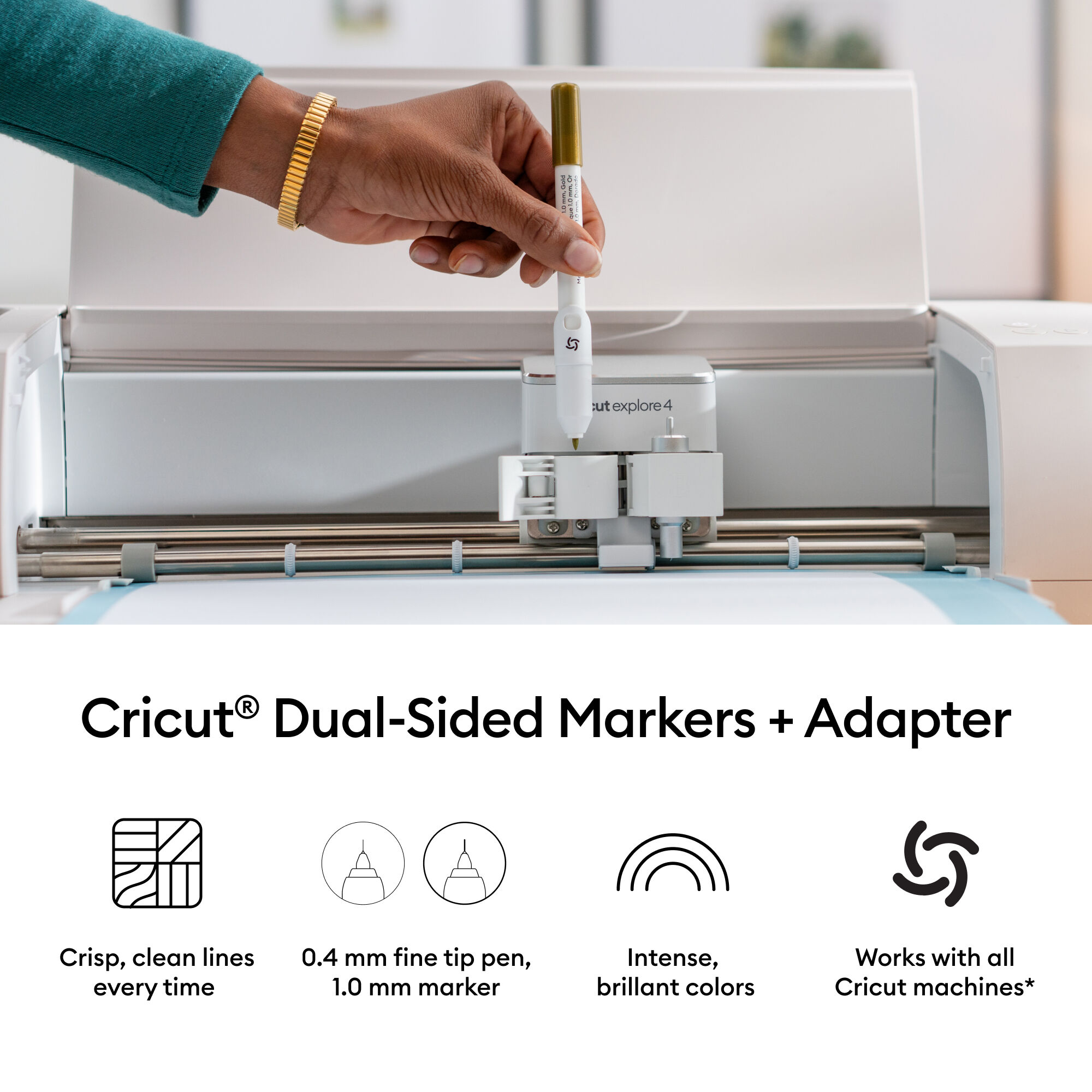 Canetas Dupla Face Cricut®, Conjunto Ultral (20 un) + Adaptador