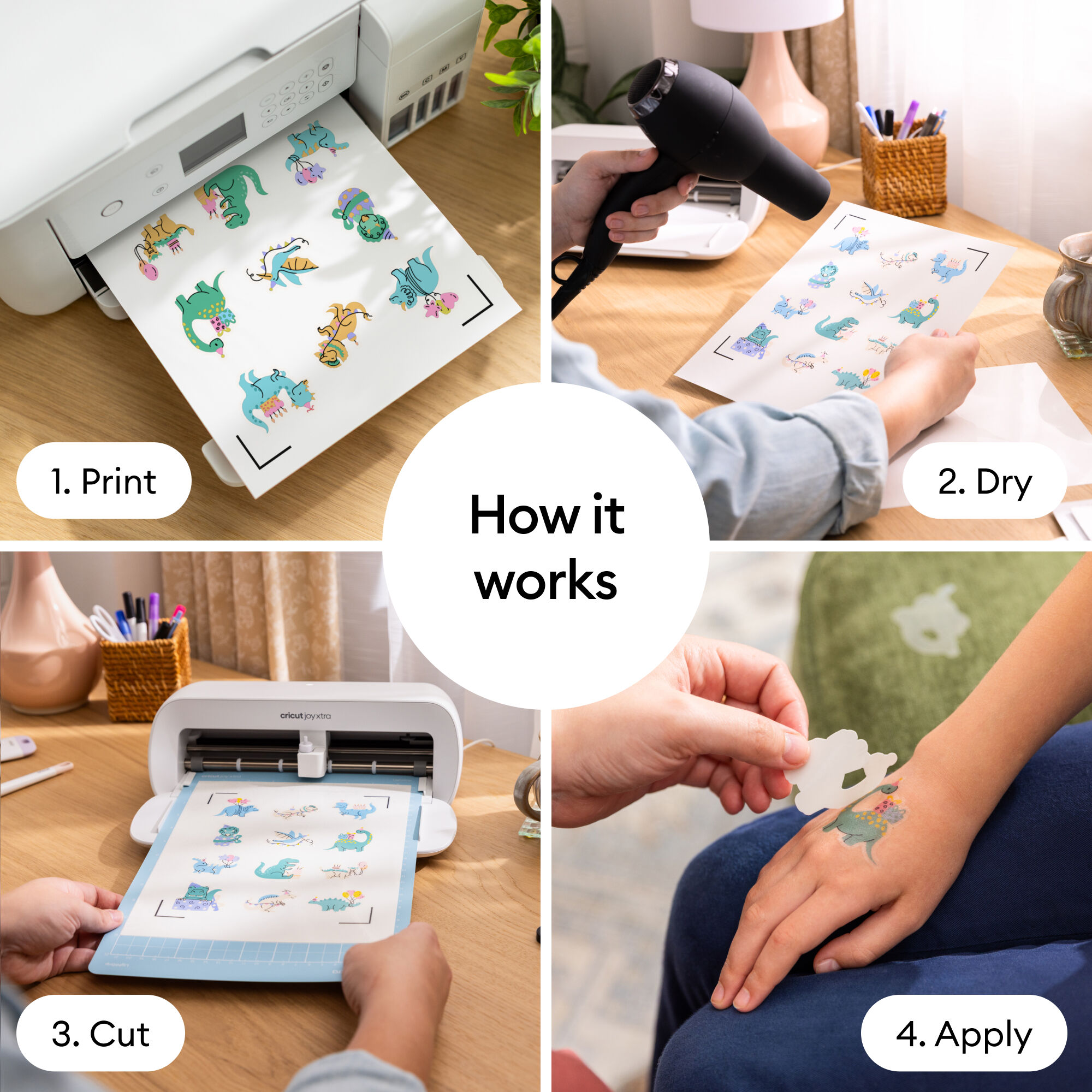 Folhas de Tatuagem Temporária Impressas Cricut® - 8,5 in x 11 in (3 unidades)