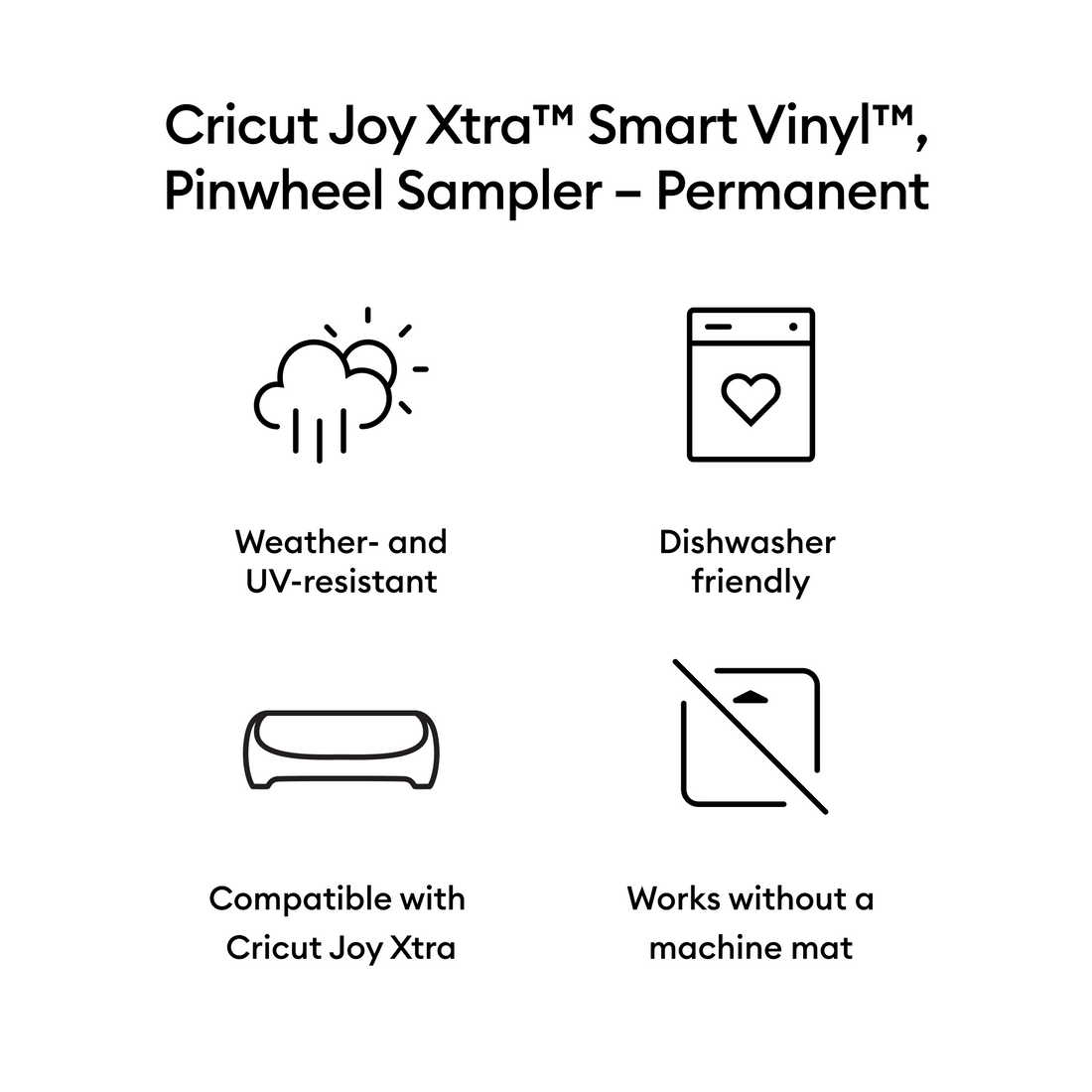 Cricut Joy Xtra™ Smart Vinyl™ – Amostra Permanente, Pinwheel (3 unidades)