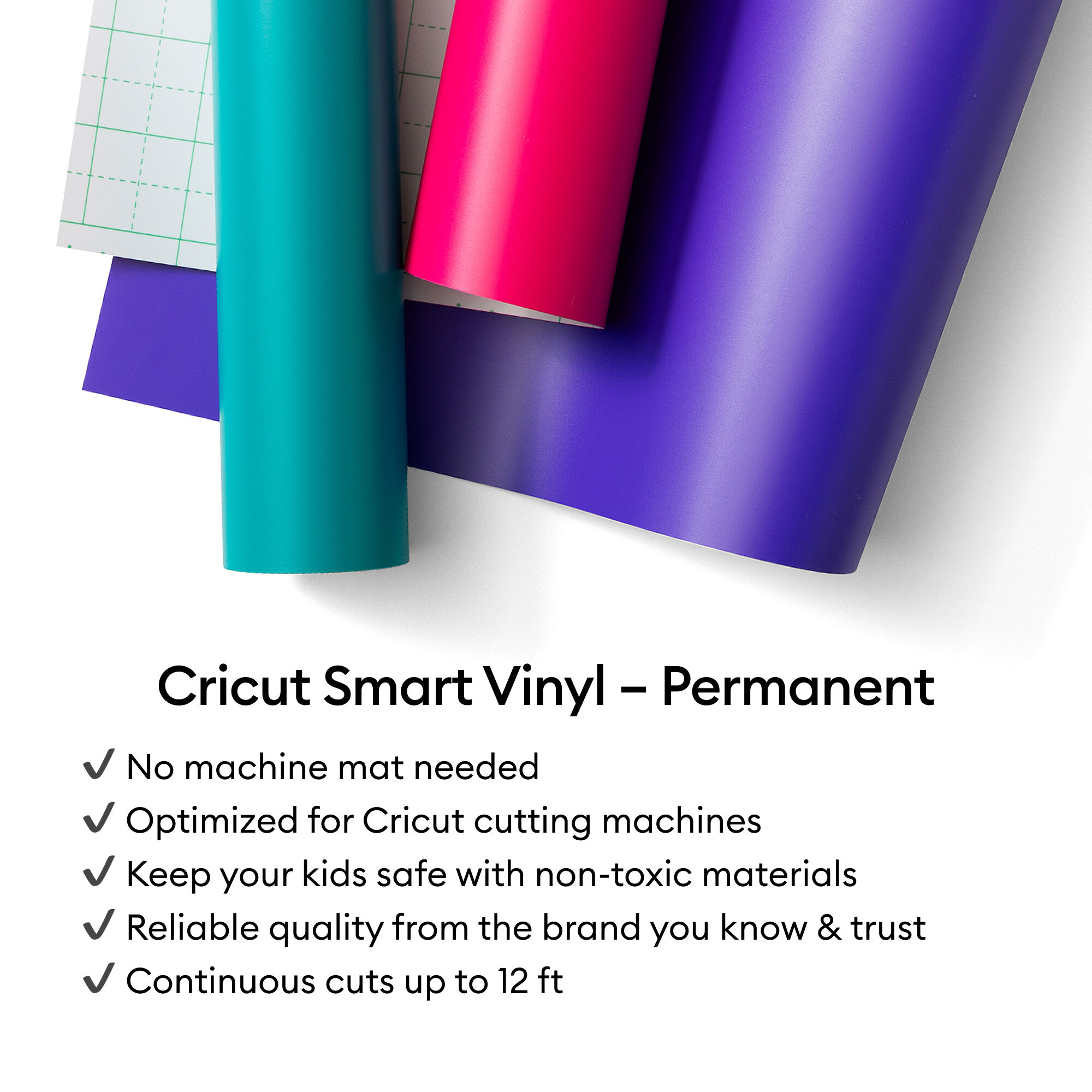 Placa de Vinil Permanente Sem Mesa Cricut® Smart Vinyl™, Amostra Colorida – 13 in x 12 in (20 folhas)