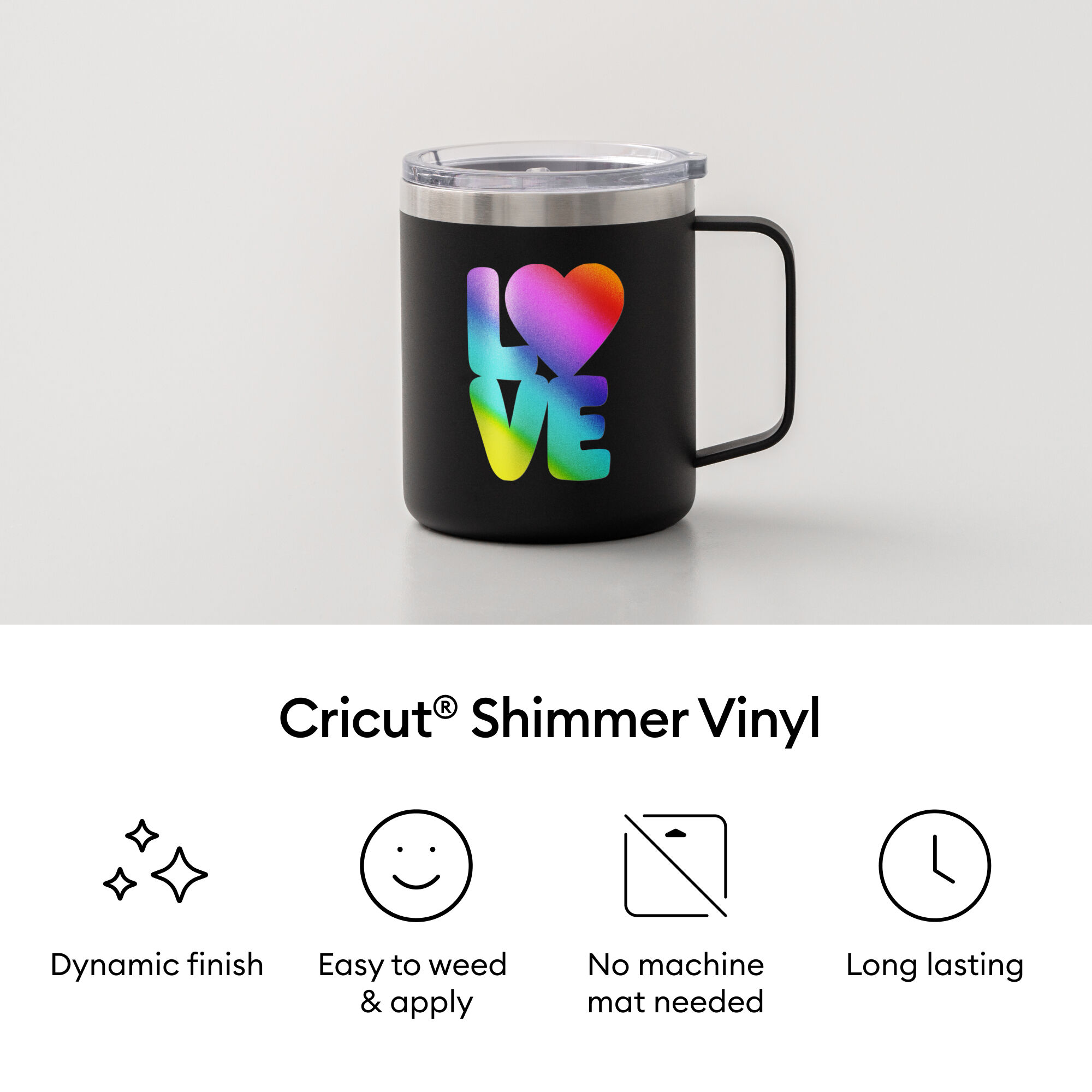 Placa de Vinil Permanente Brilhante Sem Placa Cricut® Smart Vinyl™ (13 in x 36 in)