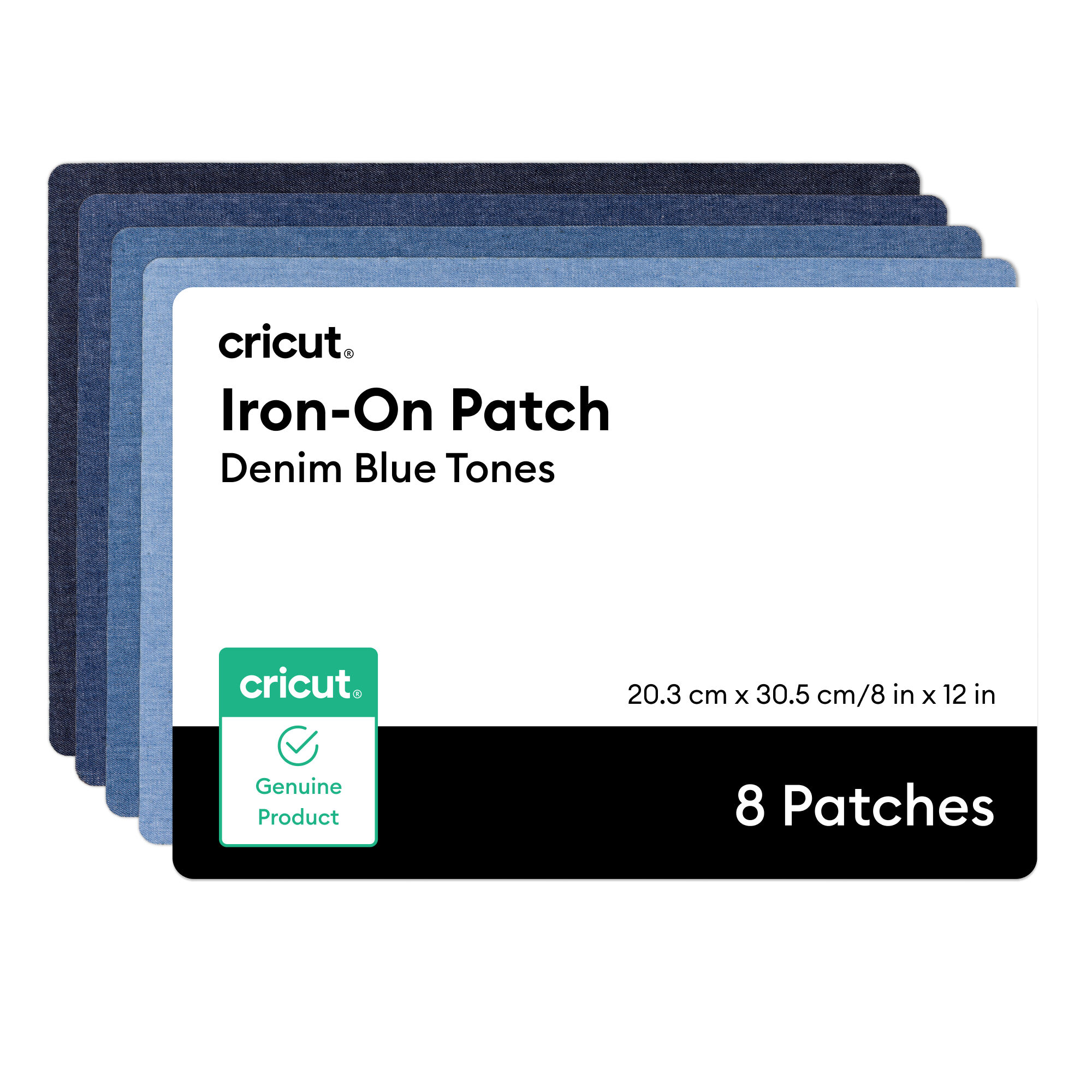 Patch de Costura a Ferro, Tons de Jeans Azul, 20,3 cm x 30,5 cm (8)