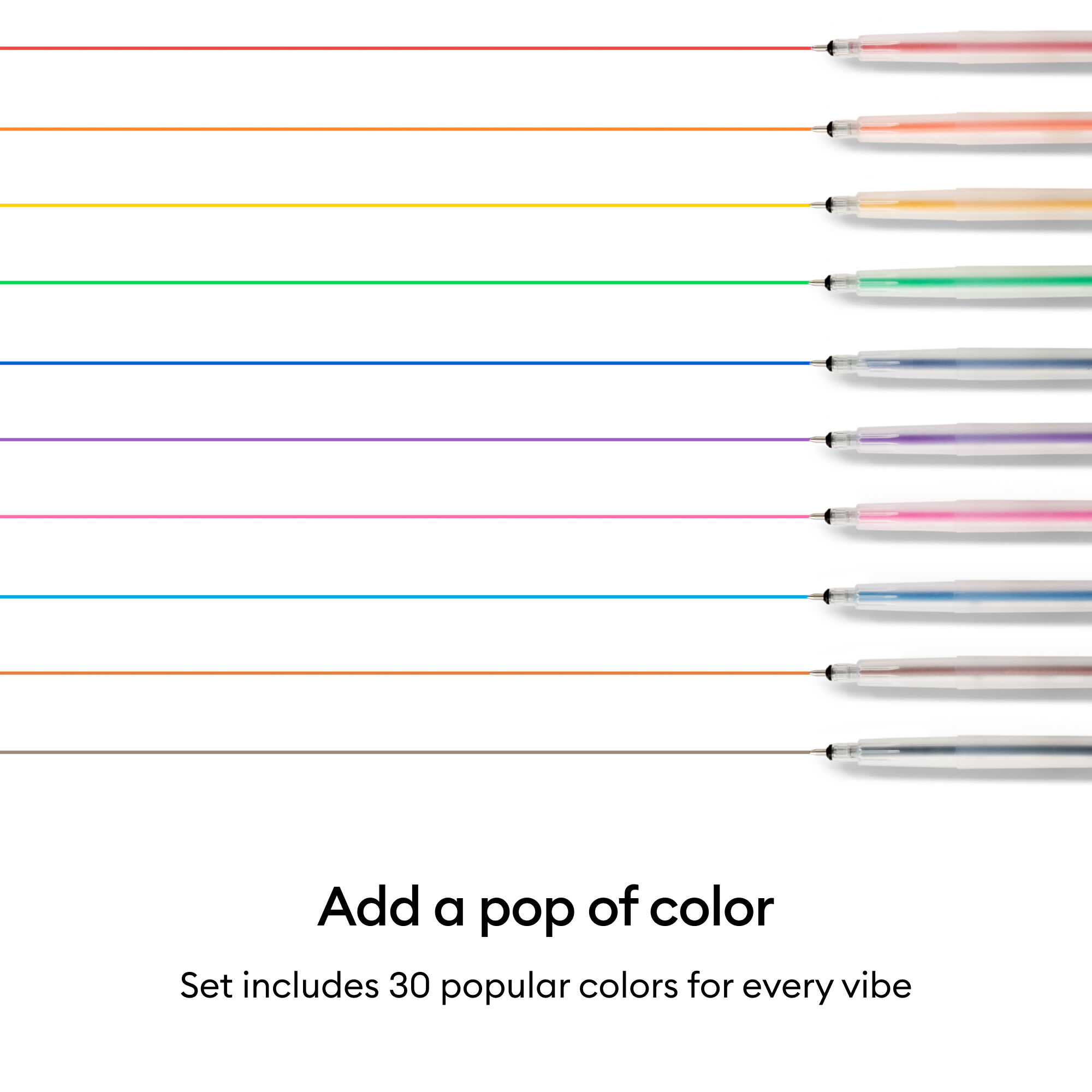 Canetas de Gel Cricut® 1,0 mm, Kit de Amostras (30 unidades) + Adaptador